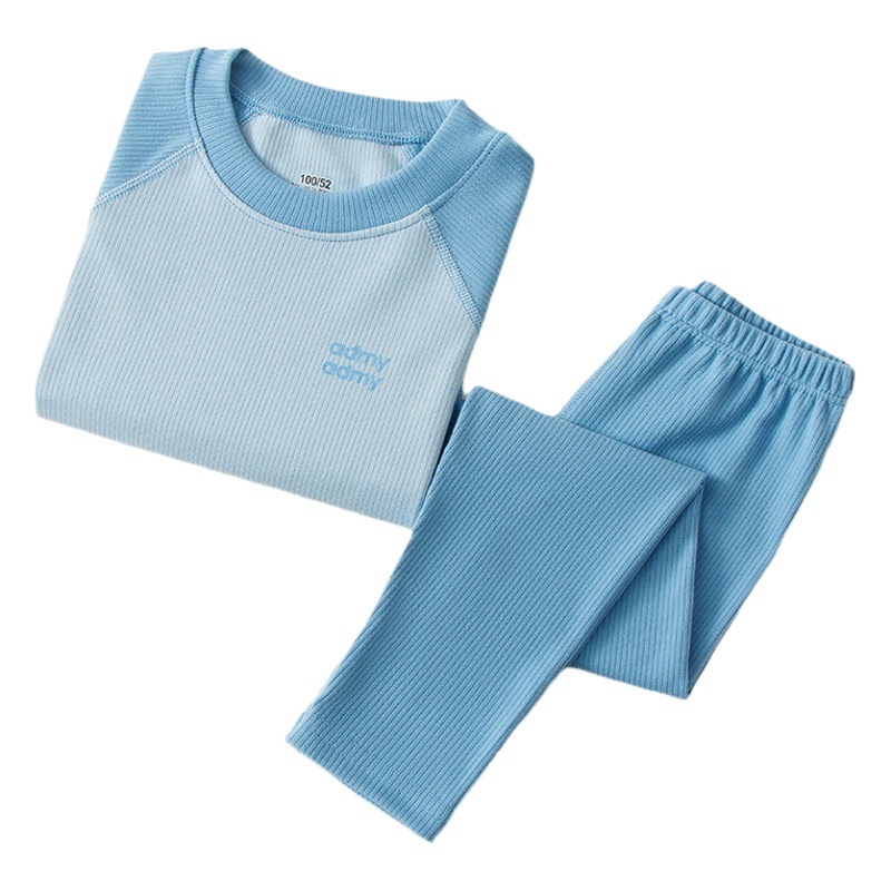 Otoño Invierno ropa interior térmica de los niños traje mousse Cachemira mangas raglán para y niñas pijamas hogar otoño