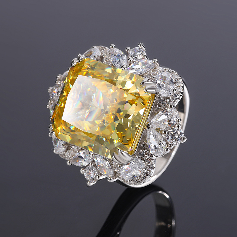 2023 nuevo estilo zhuang sheng joyería S925 todo el cuerpo plata diamante de alto carbono luz colgante lujo traje cuadrado 14*16