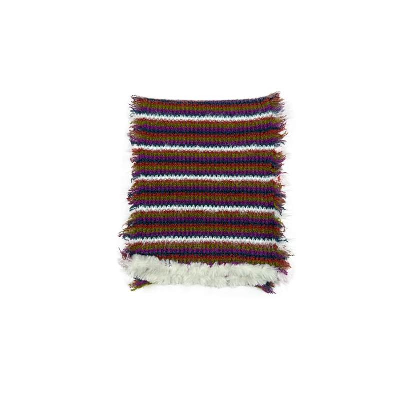 Design gefühl hand-genäht rand Amerikanischen vintage patchwork farbe wolle rand lose gestreiften gestrickten schal frauen winter atmosphäre gefühl wolle lätzchen_voghion.com