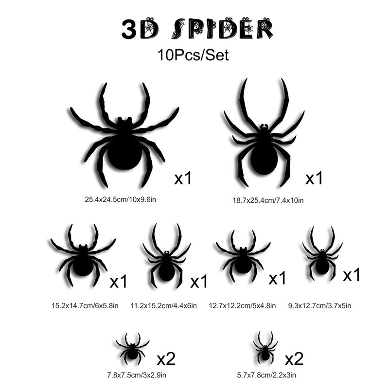 クロスボーダー立体ハロウィンLEDナイトライトコウモリスパイダーフェスティバルパーティーガレージ装飾PET発光フラッシュウォールステッカー|undefined