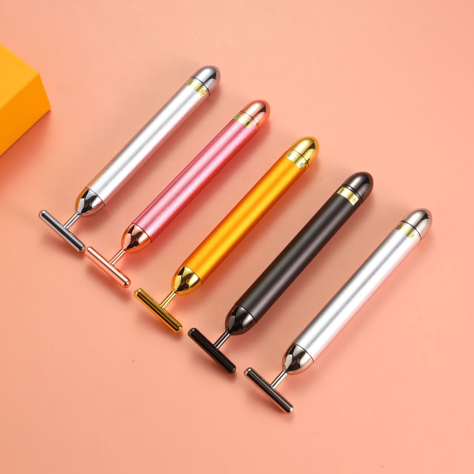 Palo de belleza 24k para rostro, masaje facial eléctrico T-Shape, herramienta de cuidado de ojos y rostro