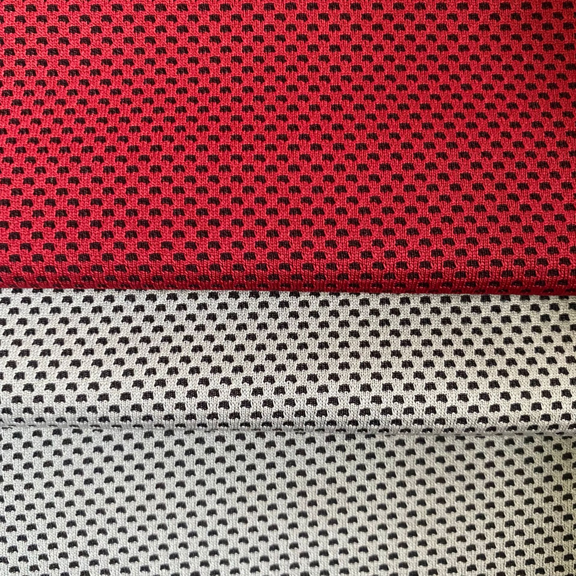 阿迪双色冷感蜂窝面料 全涤双面网眼蜂巢布 点子网眼提花运动面料