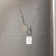 Internet Celebrity Titanium Steel No Falling Square Brand Coin Necklace Jewelry Women's Ins Niche Design Cold Style Men's Woolen Chain