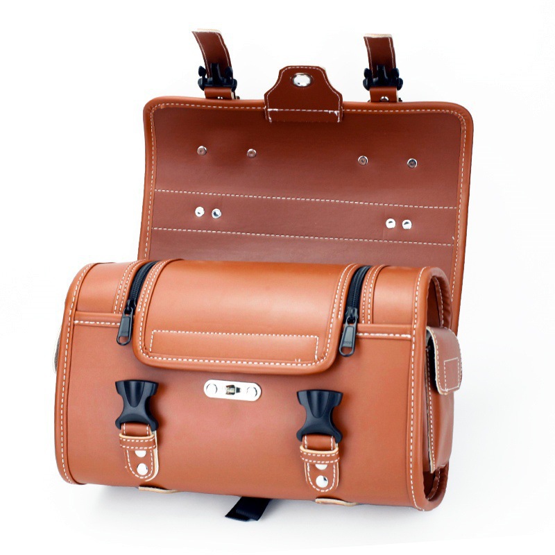 Cross-Border Electric Motorcycle Rear Bag, Rear Seat Bag, Electric Scooter Retro Universal Cargo Rack Bag, Rear Trunk