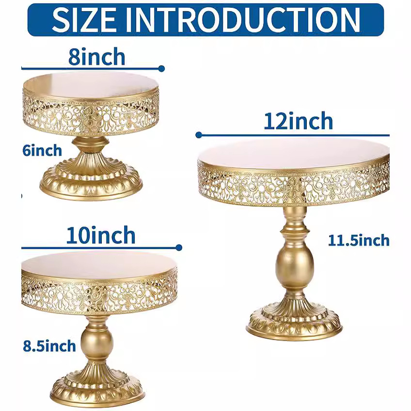 Creativo estilo europeo oro hueco estante de pastel de boda props mesa de postres decoración de postres tienda de postres refrigerio combinación de estante de pastel