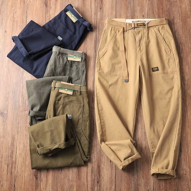 新款休闲裤时尚潮牌春秋九分裤宽松型工装裤简约男潮青春流行潮流