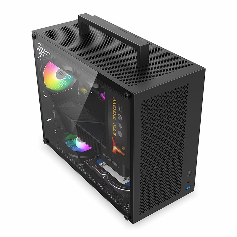 Xホワイト电源デスクトップミニMAXITX空ボックス透过筐体ミディアムタワー侧atxマザーボード鱼巣SFmS5パソコン|undefined