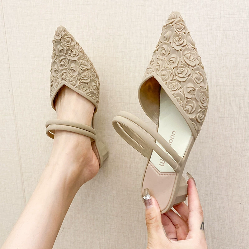Другой бренд туфли-босоножки на носке с pointed toe, нескользящие, стиль инфлюенсеров, 3 цвета, размеры 36-40