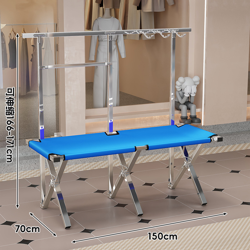 Estante Plegable para Puesto, Tubo de Hierro y Tela Oxford, Retráctil y Portátil, para Mercado Nocturno