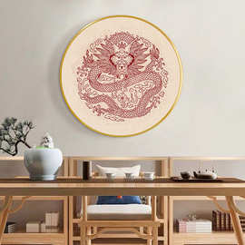 中式客厅背景墙龙挂画玄关走廊屏风镇宅腾龙图案装饰画风水位挂件