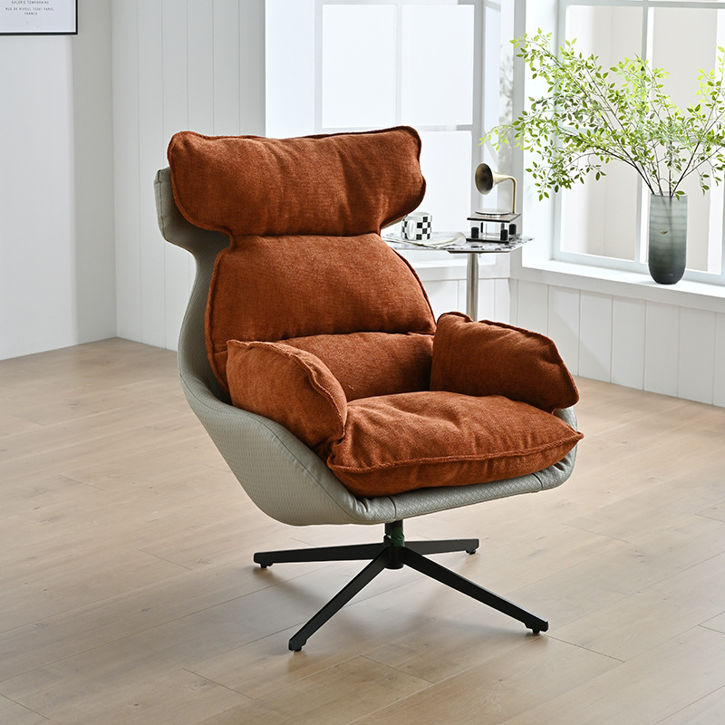 Light Luxury Single Sofa Chair, Comfortable for Long Sitting, Living Room Balcony Home Leisure Swivel Chair, Designer Fashion Lazy Chair