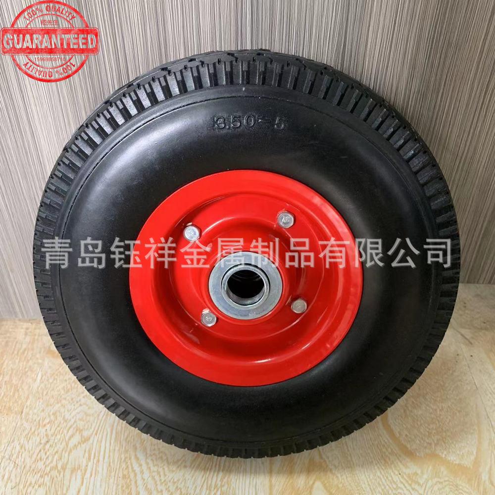 3.50-5-12寸PU聚氨酯发泡实心车轮载重80公斤适用各种推车 LEO