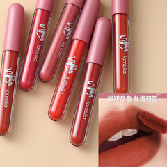 Soft Mist Glass Lip Lacquer Moisturizing Lip Color Lip Glaze Lip Juice Sandalwood Stage Makeup Lipstick for Girls Students