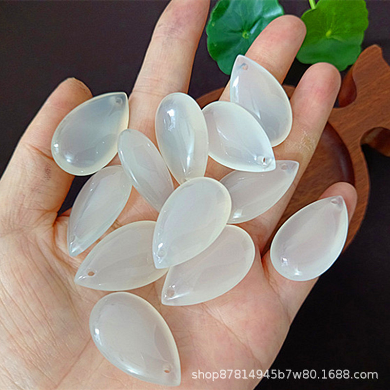 화이트 칼세도니 워터드롭 네이키드 펜던트 (31*18mm)