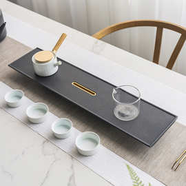 O6AM乌金石茶盘石盘储水式轻奢现代茶具新中式小型干泡台茶台