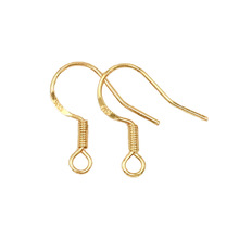 S925纯银耳钩耳环配件18k包金保色防过敏手工DIY耳饰品材料 A21