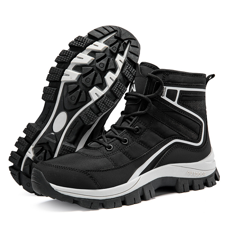 Amazon crossover tallas grandes para mujer más zapatos de algodón de terciopelo botas de nieve al aire libre de moda zapatos de senderismo de suela gruesa de moda