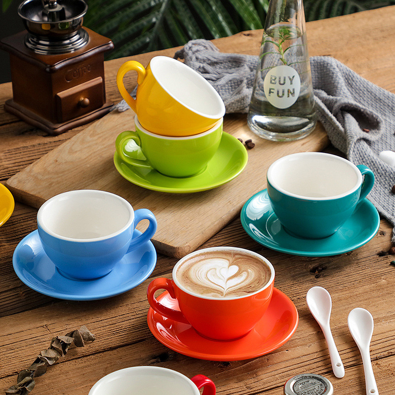 220C Ceramic Coffee Cup Set Large Capacity Latte Art Competition Cappuccino Cup Latte Ceramic Cup Mug