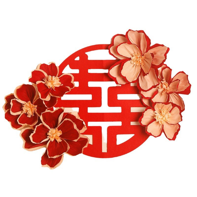 Flor arrugada decoración de la casa de bodas nueva casa de la cabecera de la cama de la mujer pared de fondo del dormitorio de los hombres sala de estar conjunto de flores