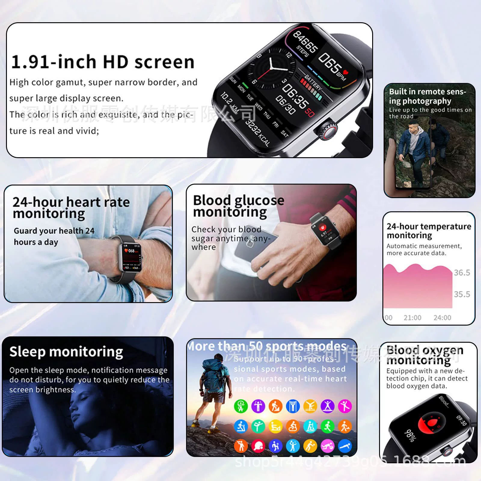 Умные часы с глюкометром Spot Blood Sugar Monitor Watch, мониторинг уровня глюкозы в крови, Bluetooth, тест глюкозы