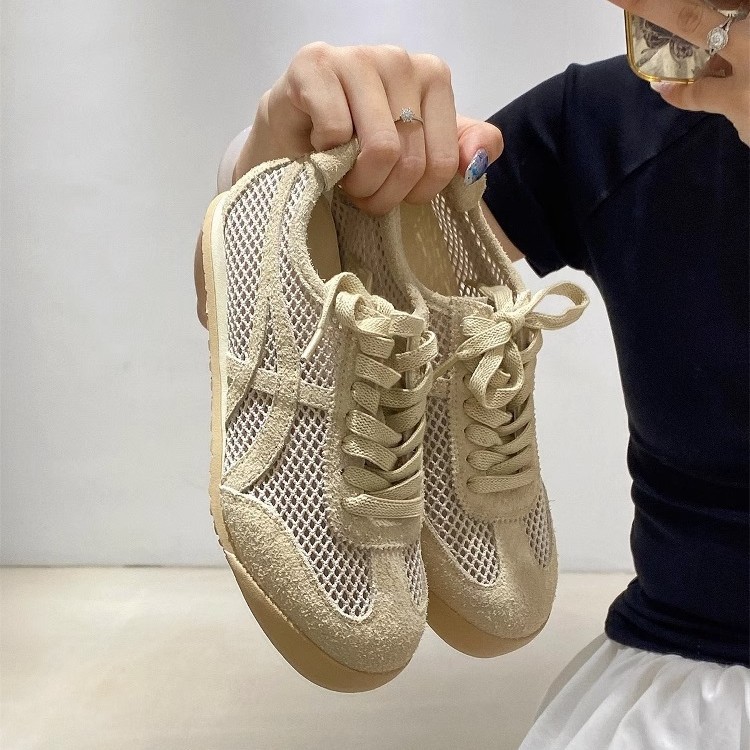 Zapatos de plataforma para correr de suela gruesa de fondo plano deportivo de ocio transpirable, estilo fino de verano, malla de fondo suave de una sola malla, zapatos de entrenamiento de Forrest Forrest para mujer