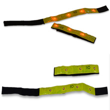 户外跑步骑行高亮警示手腕带LED发光手臂带 夜光手环助娱乐反光带