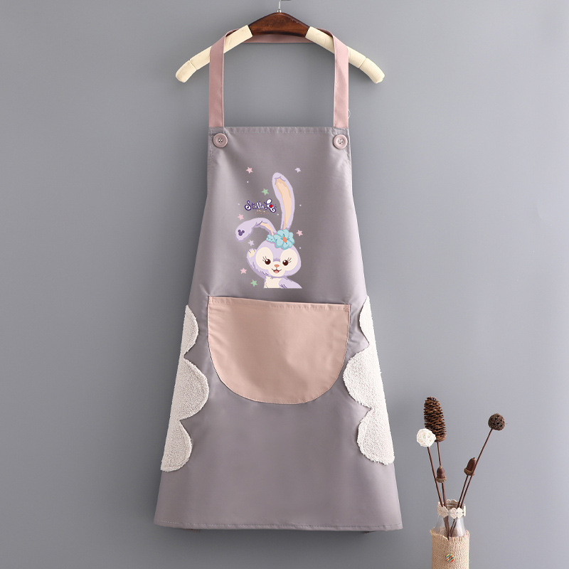 Mão limpando pescoço halter à prova d'água Xingdai coelho roxo cinza rosa bolso