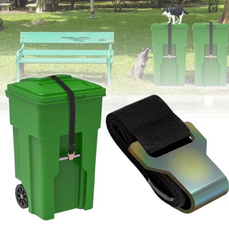 Adjustable Outdoor Trash Can with Bear Proof Trash Can Lock for Preventing Animals, Squirrels, Dogs and Raccoons