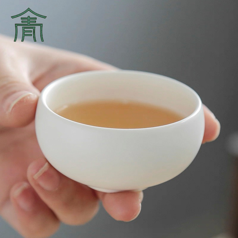 경덕진 도자기 간단한 단색 작은 찻잔 쿵푸 차 세트 차 마시는 컵 티 컵 차 그릇 차 그릇 싱글 컵