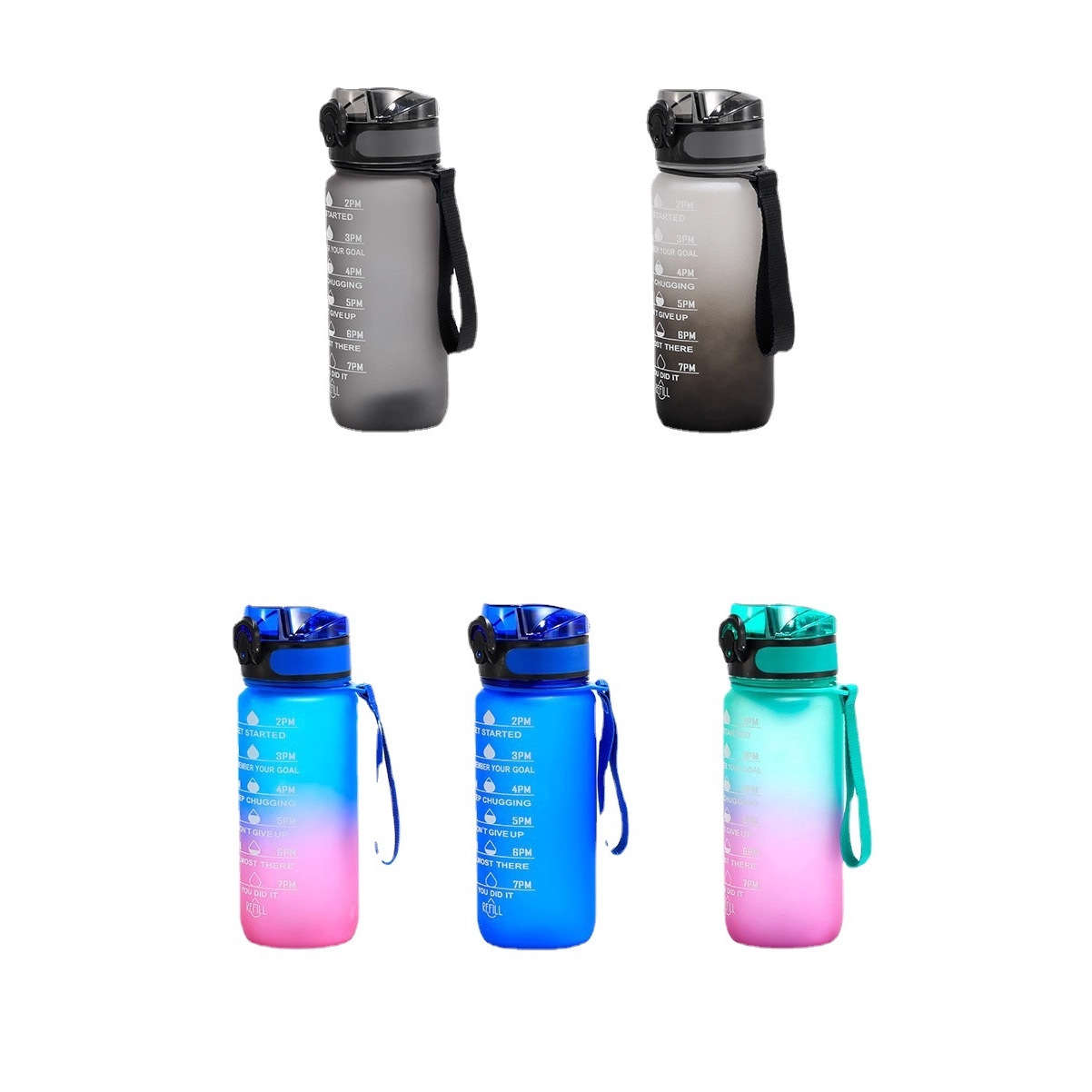 TRITAN taza de agua para niños de gran capacidad hervidor de agua resistente a caídas degradado de gran apariencia para mujeres de verano taza de bebida directa de fitness deportivo