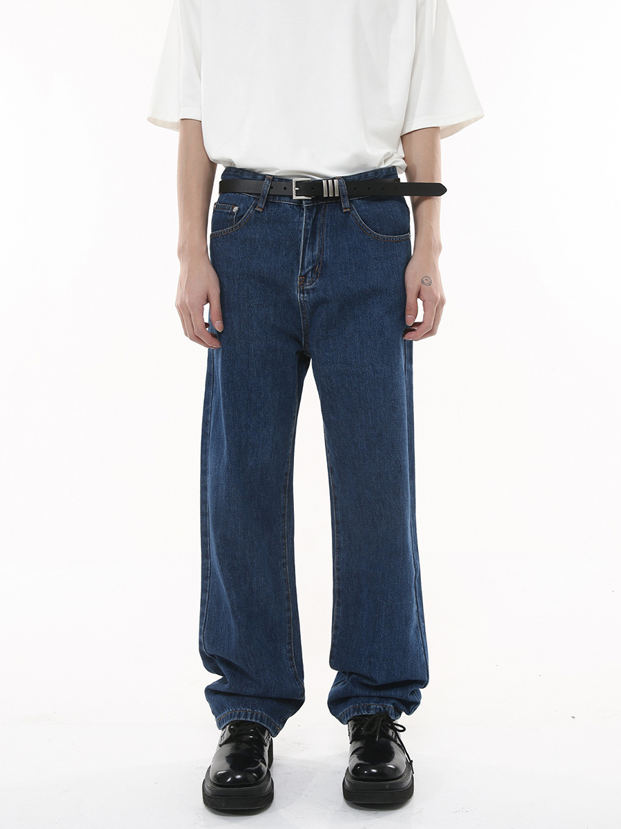 MTLClothes ropa de Hombre | 2023 otoño nueva recta suelta color sólido cremallera corta abrigo Denim traje