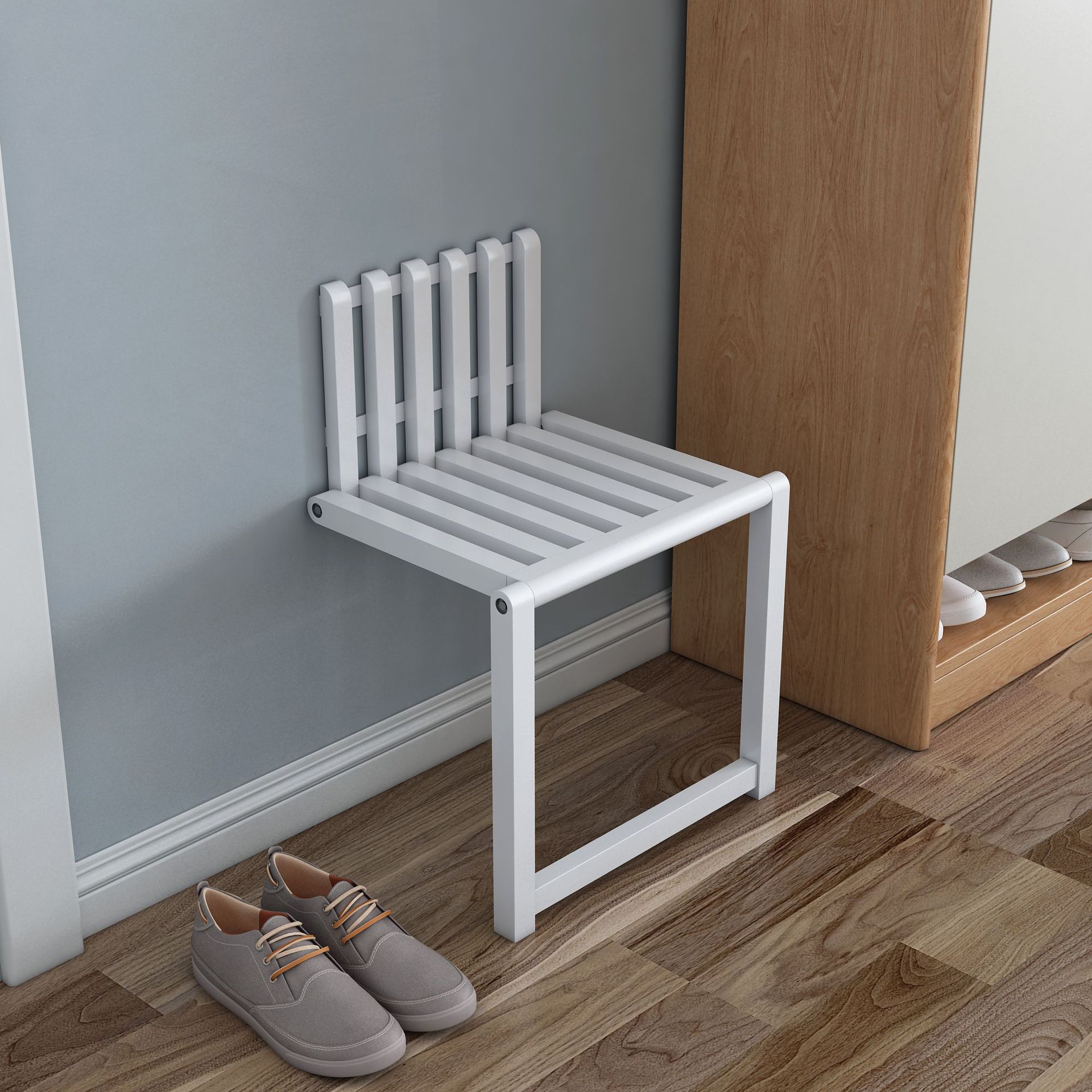 Solid wood fashion hidden shoe stool shoe cabinet side is easy to…