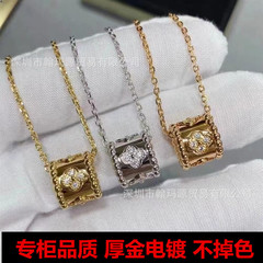 Fanjia 四つ葉のクローバー ハイバージョン万華鏡ネックレス レディース 18K ローズゴールドメッキ 工場直販 ライブブロードキャスト クロスボーダー卸売