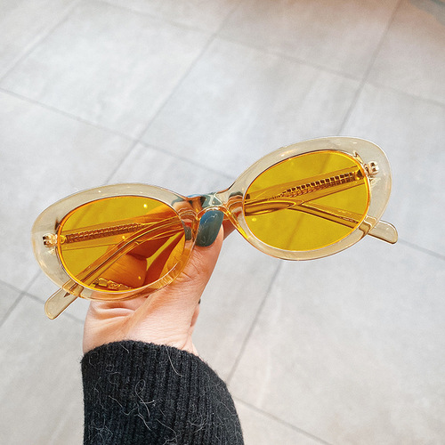 Small frame sunglasses for women, oval frame, fashionable glasses, hip-hop sunglasses, European and American cross-border glasses wholesale