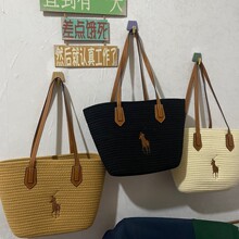 2025新款草编包手工草编单肩包大容量海滩度假风托特手提包包女