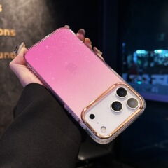 适用iPhone17PROMAX透明渐变手机壳苹果16亚克力PC大孔防摔保护套