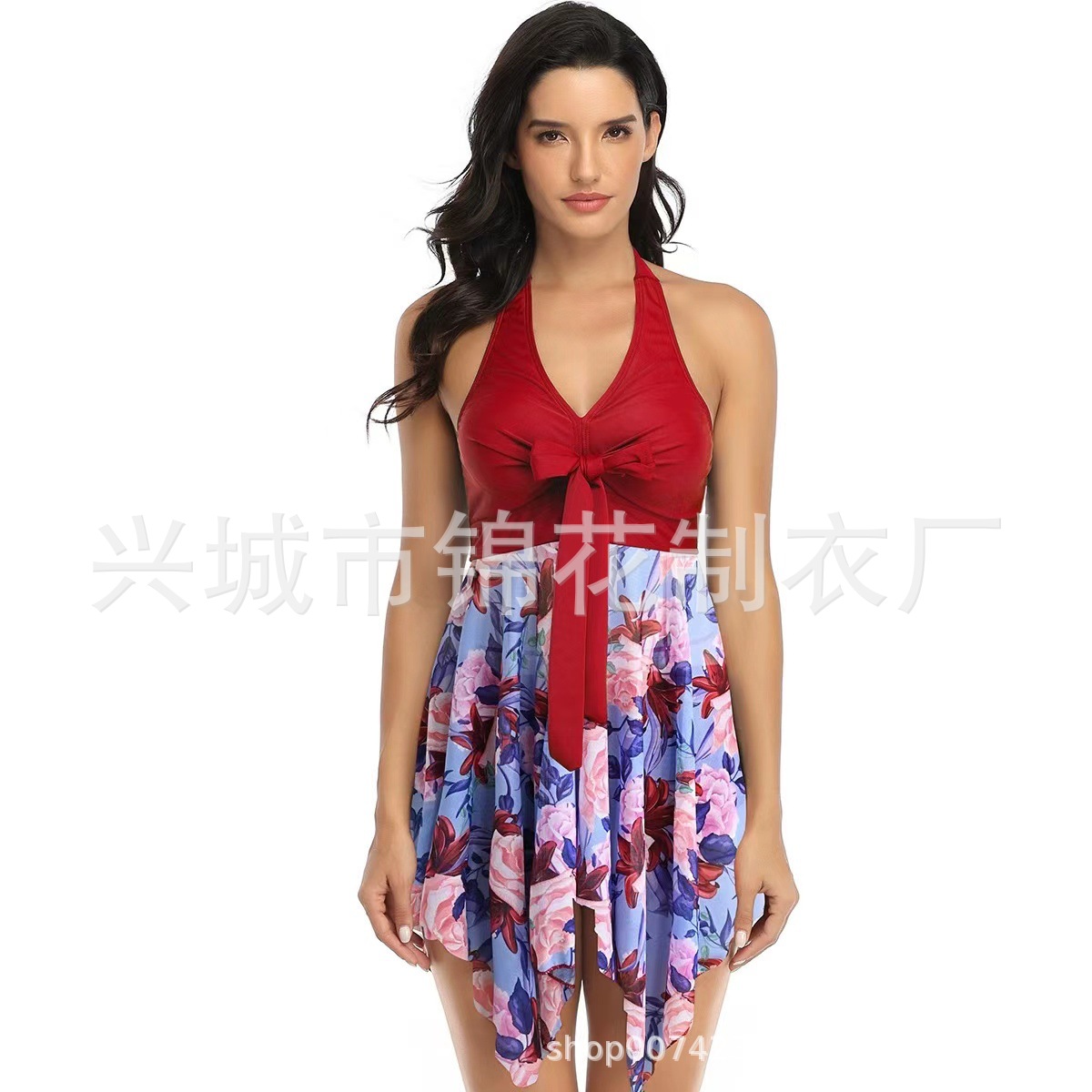 New Swimwear Swimwear Dress Style New European and American Split Bikini Women's Summer Slimming Conservative Swimming Hot Mesh