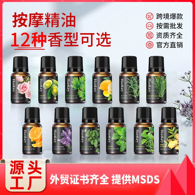 Розовое эфирное масло завода эфирного масла 10 мл ханджи массажа мяты лаванды Внешняя торговля трансграничный Полный английский
