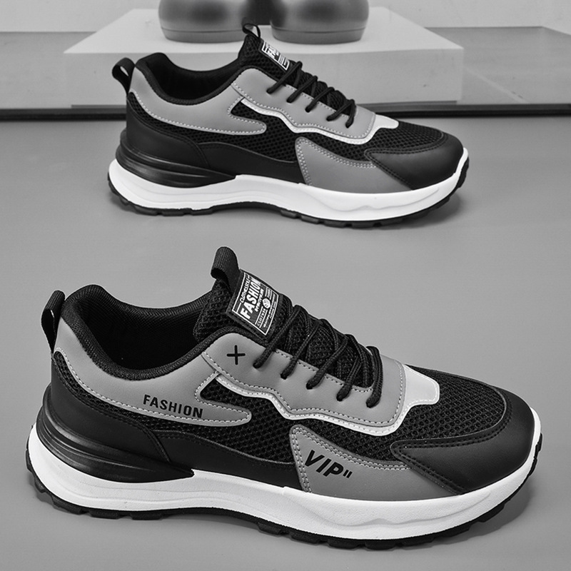 Zapatos deportivos de suela gruesa de tendencia, zapatos casuales para correr, zapatos de verano para hombres, nuevos zapatos de malla transpirables para hombres