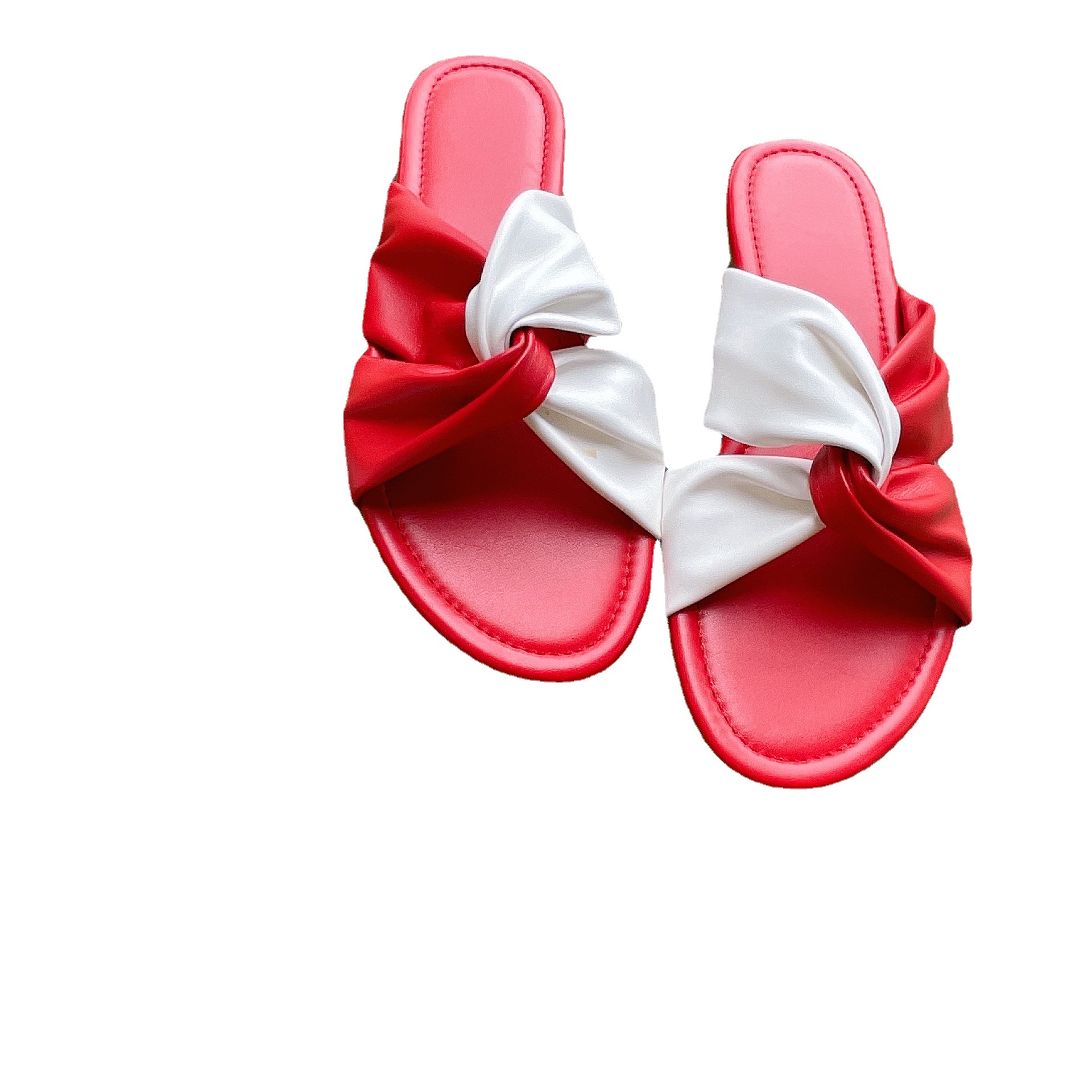 New beach slipper plus-size women's slipper patchwork cross slippers_voghion.com