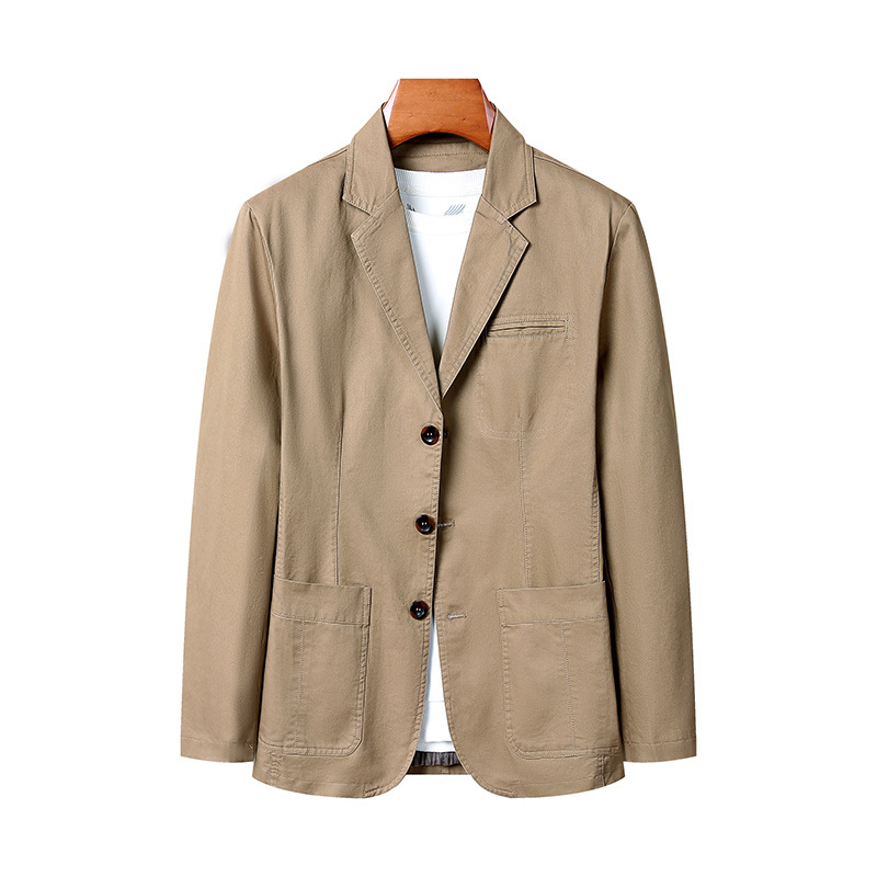 Cross-border 2024 new casual suit men's spring and autumn cotton handsome loose coat men's single western coat wholesale