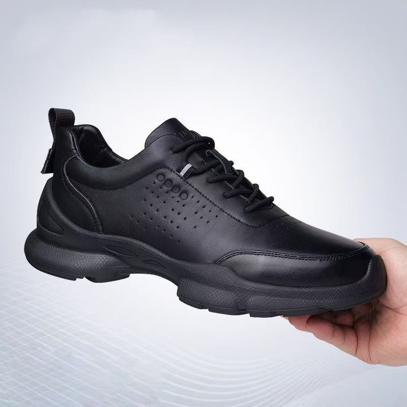 Leather Casual Shoes for Men 2026 Spring New Style Comfortable Breathable Walking Shoes Soft Sole Soft Surface Business Solid Color Men's Shoes