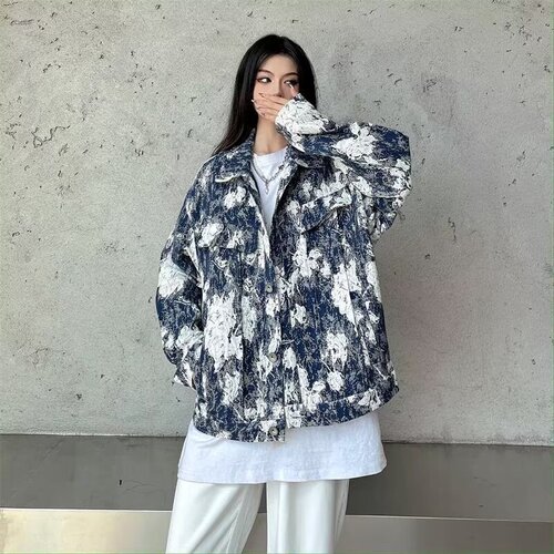 2024 spring and autumn handsome jacket for women ins high street trendy brand Hong Kong style Harajuku style Korean style trendy loose jacket