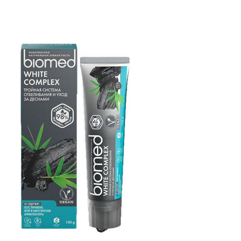 俄罗斯进口biomed植物无氟牙膏碧欧迈德靓白清新口气牙龈护理100g|undefined