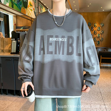 春秋季青少年卫衣男2024新款初中学生大童潮牌秋装圆领上衣打底衫