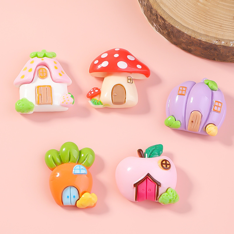 樹脂diyアクセサリーアニメ童話小屋クリームケース冷蔵庫キーホルダー手作り|undefined