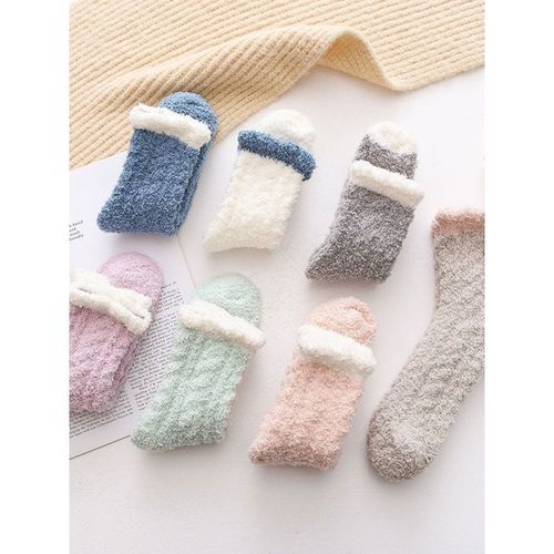 Coral velvet thickened socks women's winter home socks plush thickened postpartum towel socks confinement socks autumn and winter sleep socks
