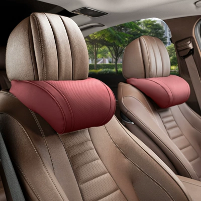 Headrest – Support, Car Neck Pillow - little-k-lychee-pattern-volcanic-red-neck-pillow-2-pieces