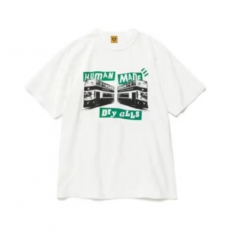 スポット日本製ヒューマンサマーヘビーウェイトバンブーコットン半袖Tシャツルーズカジュアルラウンドネックプリント|undefined