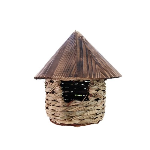 Carbonized bird's nest, bird feeding cage, antiseptic, creative bird decoration, wooden handmade wooden toy bird nest, bird house
